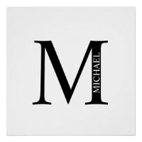 Monogramme personnalisé et affiche de nom