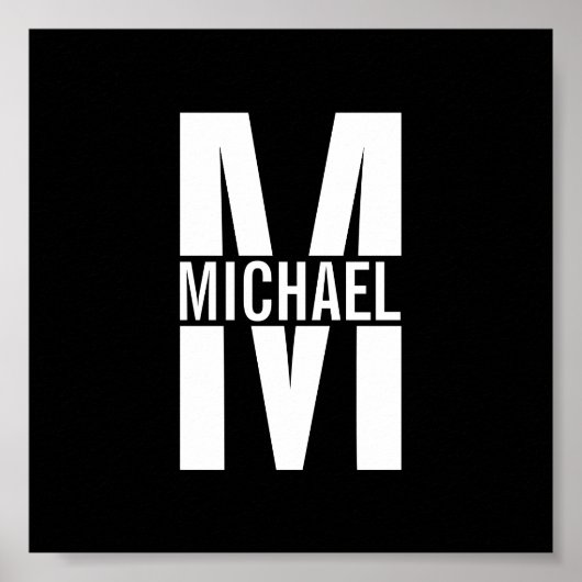 Monogramme personnalisé et affiche de nom (Devant)