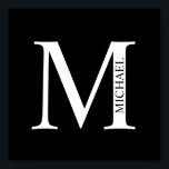 Monogramme personnalisé et affiche de nom<br><div class="desc">Monogramme personnalisé et design de nom caractéristiques monogramme personnalisé et nom dans le style de police serif classique. Parfait comme décors de maison,  cadeaux de ménage,  cadeaux de vacances pour la famille,  les jeunes mariés et plus.</div>