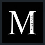 Monogramme personnalisé et affiche de nom<br><div class="desc">Monogramme personnalisé et design de nom caractéristiques monogramme personnalisé et nom dans le style de police serif classique. Parfait comme décors de maison,  cadeaux de ménage,  cadeaux de vacances pour la famille,  les jeunes mariés et plus.</div>
