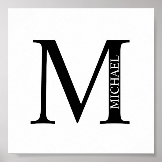 Monogramme personnalisé et affiche de nom (Devant)