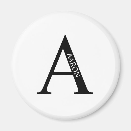 Monogramme personnalisé et aimant de nom (Devant)
