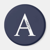 Monogramme personnalisé et aimant de nom (Devant)