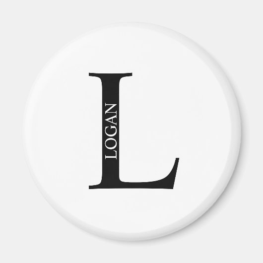 Monogramme personnalisé et aimant de nom (Devant)