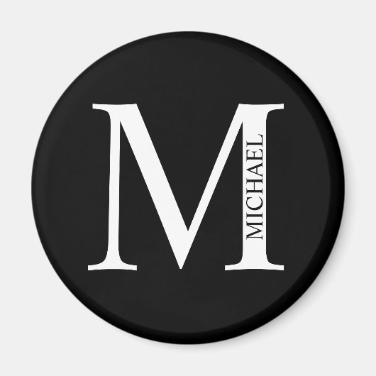Monogramme personnalisé et aimant de nom (Devant)