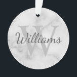 Monogramme personnalisé et apparence de marbre de<br><div class="desc">Personnalisé Monogramme et Nom Giftfeatures nom personnalisé dans le style de police de script gris et monogramme dans le style de police de serif gris clair comme arrière - plan, sur le marbre blanc apparence arrière - plan. Idéal pour des vacances, des réunions de famille et des occasions spéciales. Veuillez...</div>