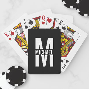 Monogramme personnalisé et cartes de jeu de nom