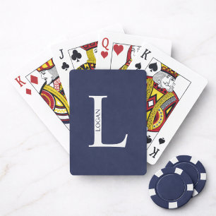 Monogramme personnalisé et cartes de jeu de nom