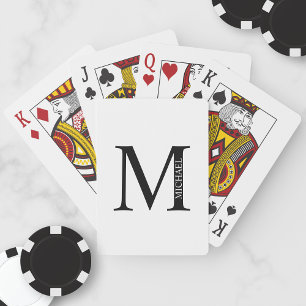 Monogramme personnalisé et cartes de jeu de nom