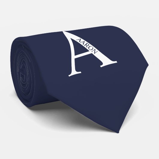 Monogramme personnalisé et Cravate de nom (Roulé)