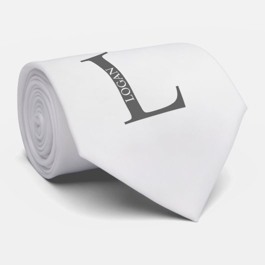 Monogramme personnalisé et Cravate de nom (Roulé)