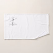 Monogramme personnalisé et nom blanc (Serviette à main)