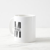 Monogramme personnalisé et nom café Mug (Devant gauche)