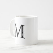 Monogramme personnalisé et nom café Mug (Devant gauche)