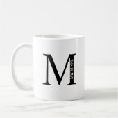 Monogramme personnalisé et nom café Mug (Gauche)