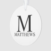 Monogramme personnalisé et nom de l'ornement (devant)