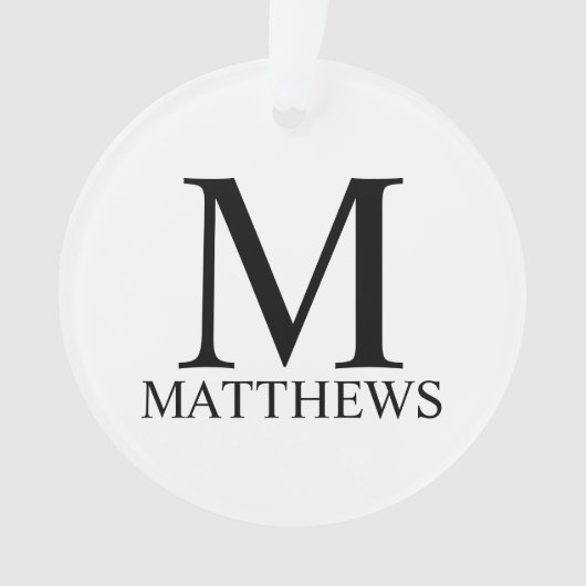 Monogramme personnalisé et nom de l'ornement (devant)