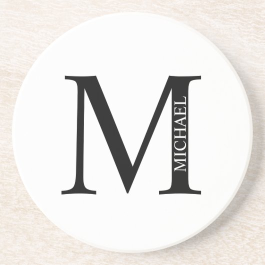 Monogramme personnalisé et nom Dessous de verre de (Devant)