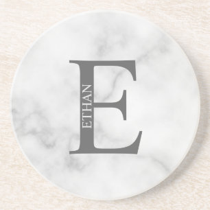 Monogramme personnalisé et nom Dessous de verre de