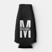 Monogramme personnalisé et nom Glacière de bouteil (Devant)