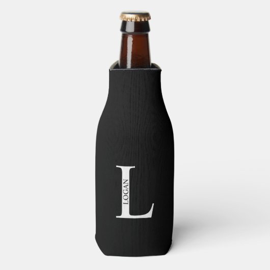 Monogramme personnalisé et nom Glacière de bouteil (Bottle Devant)