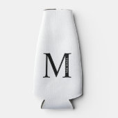Monogramme personnalisé et nom Glacière de bouteil (Devant)