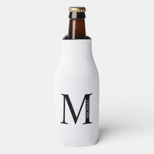 Monogramme personnalisé et nom Glacière de bouteil (Bottle Devant)