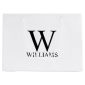 Monogramme personnalisé et nom grand sac cadeau (Devant)