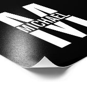 Monogramme personnalisé et nom Impression photo (Coin)