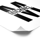 Monogramme personnalisé et nom Impression photo (Coin)