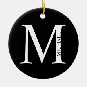 Monogramme personnalisé et nom ornement céramique