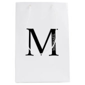 Monogramme personnalisé et nom sac cadeau moyen (Devant)