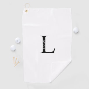 Monogramme personnalisé et nom serviette de golf