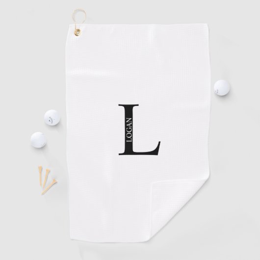 Monogramme personnalisé et nom serviette de golf (En situation)