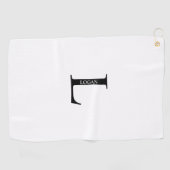 Monogramme personnalisé et nom serviette de golf (Horizontal)