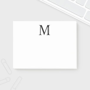 Monogramme personnalisé et notes post-it de nom