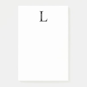 Monogramme personnalisé et notes post-it de nom