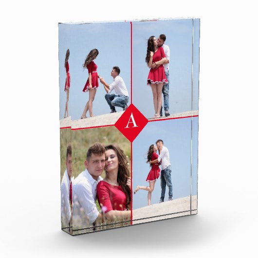 Monogramme personnalisé et quatre blocs photo (Gauche)