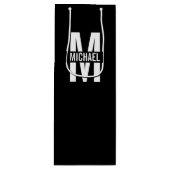 Monogramme personnalisé et sac cadeau de nom de vi (Devant)