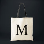 Monogramme personnalisé et Sac fourre-tout de nom<br><div class="desc">Monogramme personnalisé et cadeau de nom caractéristiques monogramme personnalisé et nom dans le style de police serif classique. Parfait pour les mariages,  les vacances,  les réunions de famille et pour toutes les occasions spéciales.</div>