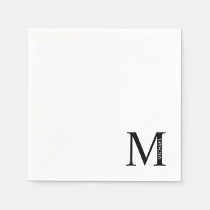 Monogramme personnalisé et serviettes en papier de