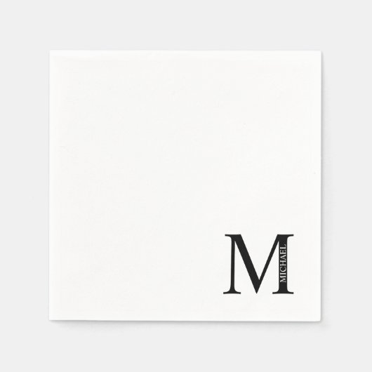 Monogramme personnalisé et serviettes en papier de (Devant)