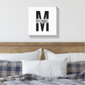 Monogramme personnalisé et toile de nom Imprimer (Insitu(Chambre))