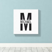 Monogramme personnalisé et toile de nom Imprimer (Insitu (Plancher de Bois))