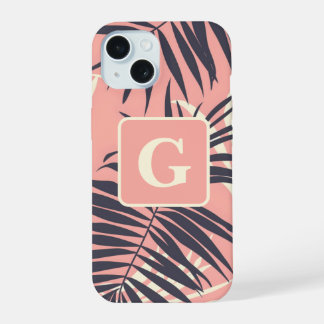 monogramme personnalisé feuille rose pâle