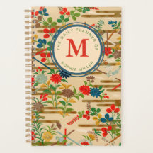 Monogramme personnalisé floral japonais vintage