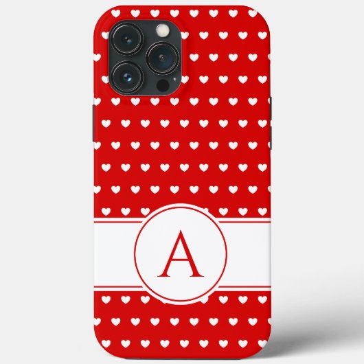 Monogramme Personnalisé Frappe coque iphone rouge (Verso)