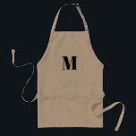 Monogramme personnalisé initial noir blanc tablier<br><div class="desc">Monogrammé personnalisé initial noir blanc tablier. Design minimaliste,  moderne,  élégant,  élégant.</div>