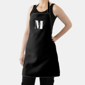 Monogramme personnalisé initial noir blanc tablier (Insitu)