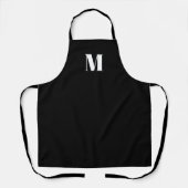 Monogramme personnalisé initial noir blanc tablier (Recto)